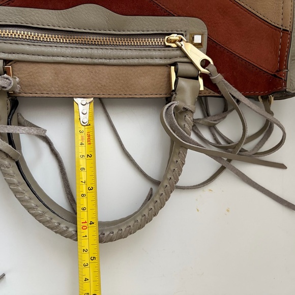 Rebecca Minkoff Chevron Suede Leather Reagan Satchel Handbag - Picture 10 of 10